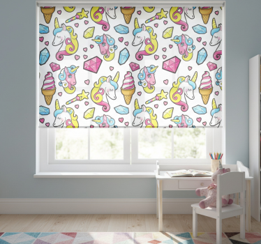 Rolgordijn kinderkamer eenhoorn fantasie motief - TenStickers