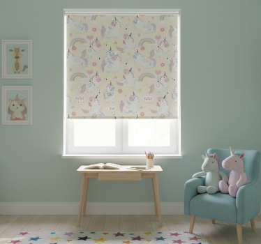 Rolgordijn kinderkamer eenhoorns fantasie - TenStickers