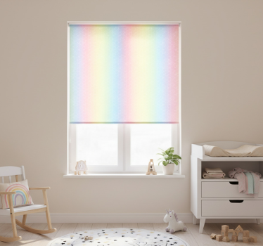 Rolgordijn kinderkamer glitter regenboog lucht pastel kleuren - TenStickers
