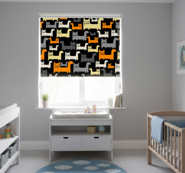 Rolgordijn kinderkamer grijze katten - TenStickers