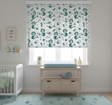 Rolgordijn kinderkamer groene zeemeerminnen - TenStickers
