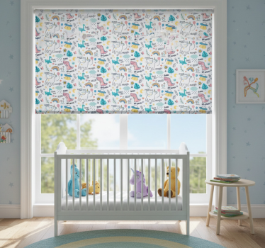 Rolgordijn kinderkamer handgetekende illustraties - TenStickers
