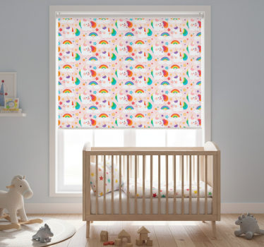 Rolgordijn kinderkamer kleurrijke paarden - TenStickers