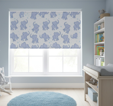 Rolgordijn kinderkamer kleine olifant en bellen - TenStickers