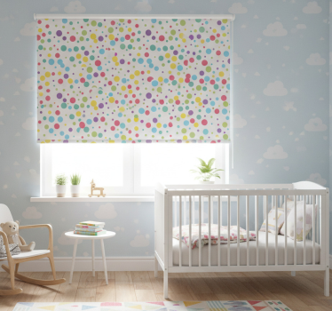 Rolgordijn kinderkamer kleurrijk stippenpatroon - TenStickers