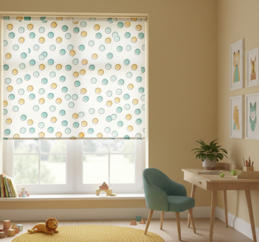 Rolgordijn kinderkamer met kleurrijke stippen - TenStickers