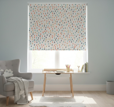Rolgordijn kinderkamer kleurrijke regen druppels - TenStickers