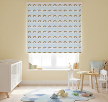 Rolgordijn kinderkamer kleurrijke regenboog en wolken - TenStickers