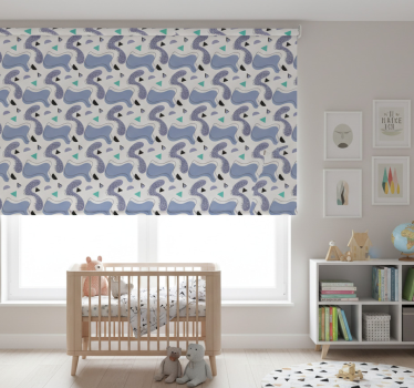 Rolgordijn kinderkamer memphis kleurmodel met witte achtergrond - TenStickers