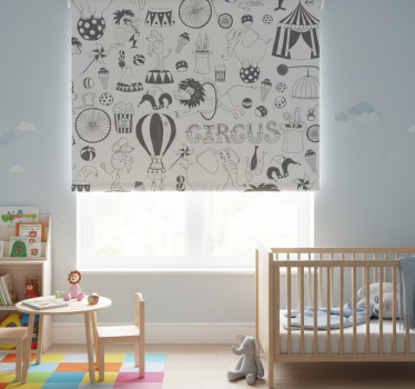 Rolgordijn kinderkamer met circusprint - TenStickers