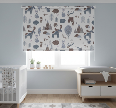 Rolgordijn kinderkamer met noordelijke dieren - TenStickers