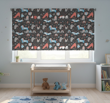 Rolgordijn kinderkamer met schattige hondenillustratie - TenStickers