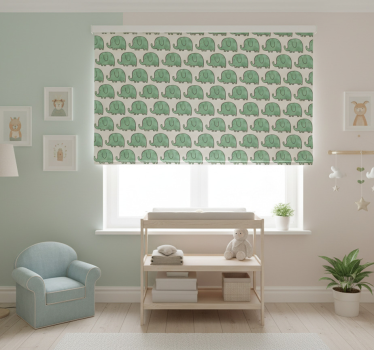 Rolgordijn kinderkamer met schattige olifantenpatroon - TenStickers