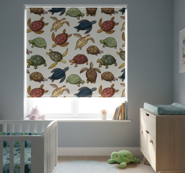 Rolgordijn kinderkamer met verschillende schildpadden - TenStickers