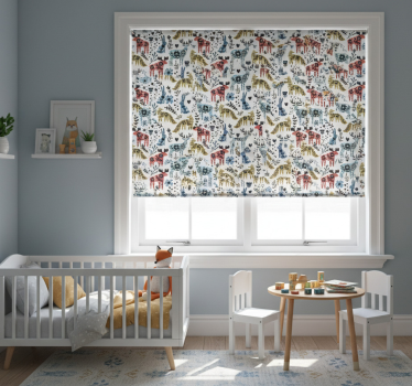 Rolgordijn kinderkamer mooie rendier en vos - TenStickers