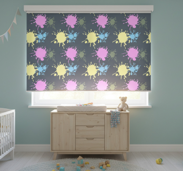 Rolgordijn kinderkamer multicolor muur - TenStickers
