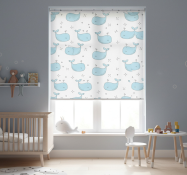 Rolgordijn kinderkamer naadloos walvissenpatroon - TenStickers