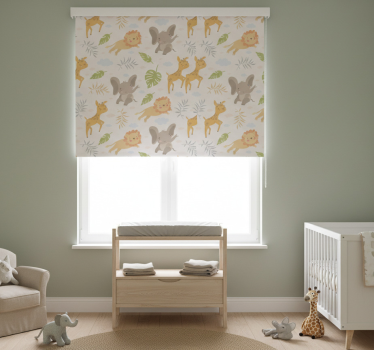 Rolgordijn kinderkamer nordic minimalistisch safari - TenStickers