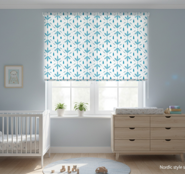 Rolgordijn kinderkamer nordic stijl seizoenen blauw - TenStickers