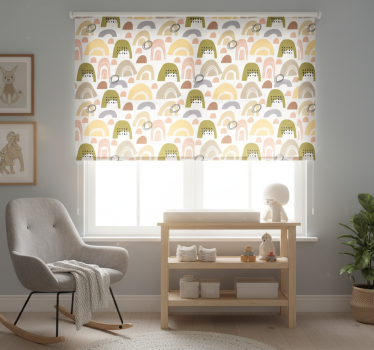 Rolgordijn kinderkamer nordisch regenboogpatroon - TenStickers