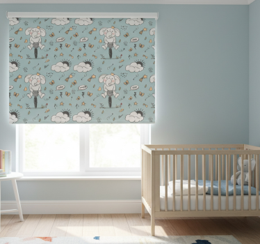 Rolgordijn kinderkamer olifanten zwaaiend - TenStickers