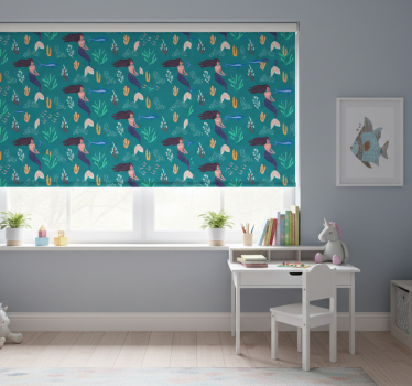 Rolgordijn kinderkamer onderwater zeemeermin - TenStickers