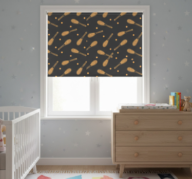 Rolgordijn kinderkamer oranje rackets - TenStickers
