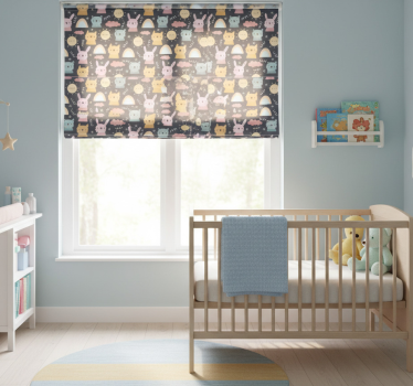 Rolgordijn kinderkamer pastel dieren en regenbogen - TenStickers