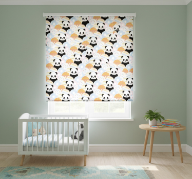 Rolgordijn kinderkamer patchwork dieren panda ontwerp - TenStickers