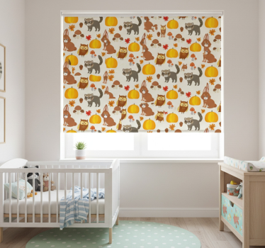 Rolgordijn kinderkamer herfstbosdieren - TenStickers