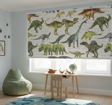 Rolgordijn kinderkamer realistische dinosaurussen - TenStickers