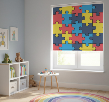 Rolgordijn kinderkamer regenboog puzzel - TenStickers