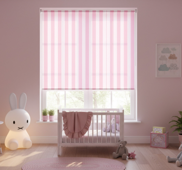 Rolgordijn kinderkamer roze gestreept interieur - TenStickers