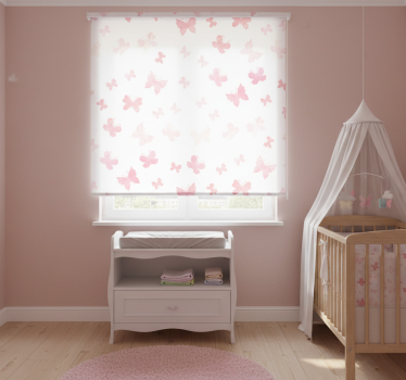Rolgordijn kinderkamer roze vlinders - TenStickers