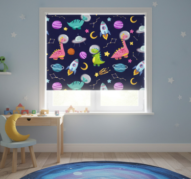 Rolgordijn kinderkamer ruimteavontuur motief - TenStickers