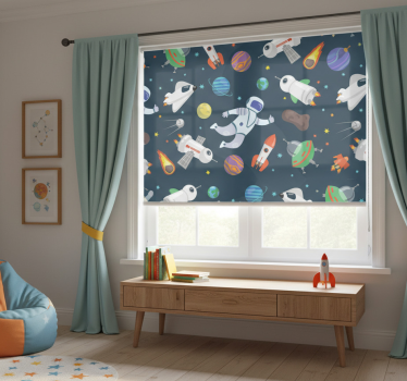 Rolgordijn kinderkamer ruimtevaartuigen - TenStickers