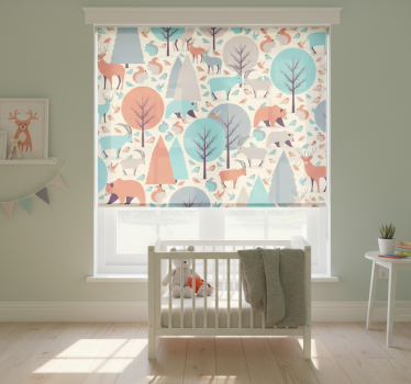 Rolgordijn kinderkamer scandinavisch boslandschap - TenStickers