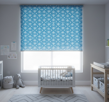 Rolgordijn kinderkamer scandinavisch stijl folk blauw - TenStickers