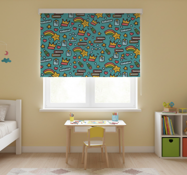 Rolgordijn kinderkamer schattig kinderpatroon - TenStickers