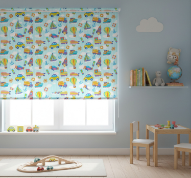 Rolgordijn kinderkamer schattig ontwerp van auto's - TenStickers