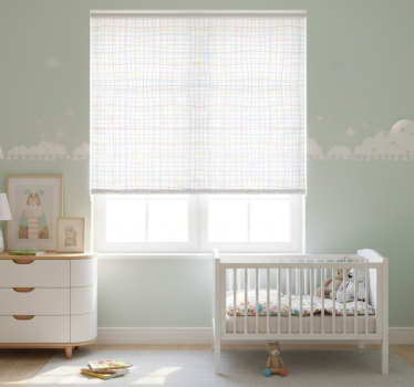 Rolgordijn kinderkamer schattig ruitjespatroon pastelkleuren - TenStickers
