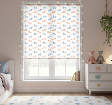 Rolgordijn kinderkamer schattige honden met kroon - TenStickers