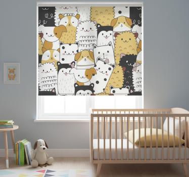 Rolgordijn kinderkamer schattige hondenprint - TenStickers