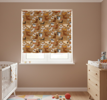 Rolgordijn kinderkamer schattige hondenprint - TenStickers