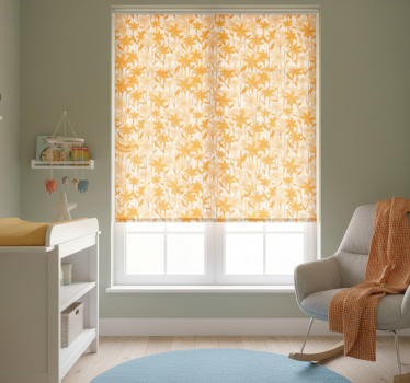 Rolgordijn kinderkamer schattige kleine oranje bloemen - TenStickers