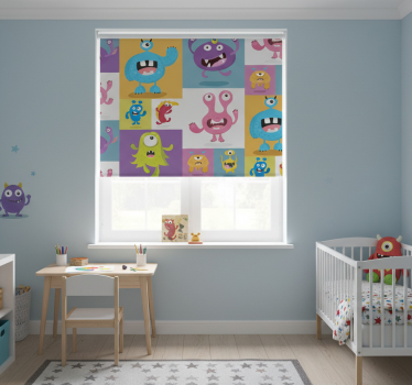 Rolgordijn kinderkamer schattige monsters - TenStickers