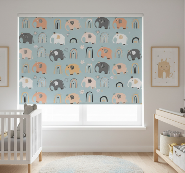 Rolgordijn kinderkamer schattige olifanten - TenStickers