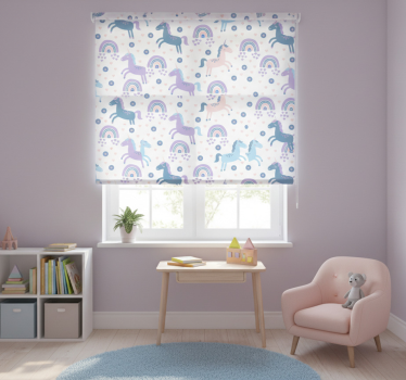Rolgordijn kinderkamer schattige pastel eenhoorns patroon - TenStickers