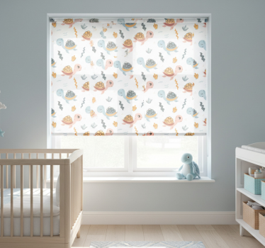 Rolgordijn kinderkamer schattige schildpadgroep - TenStickers