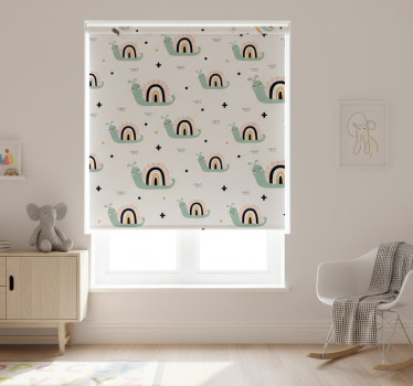 Rolgordijn kinderkamer schattige slakken regenboogschelpen - TenStickers